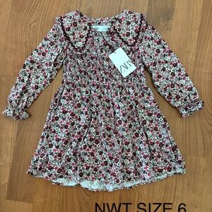 Zara Floral Long Sleeve Kids Dress